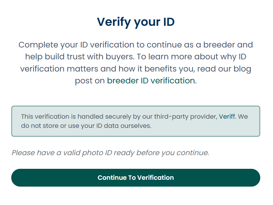 verify your id page