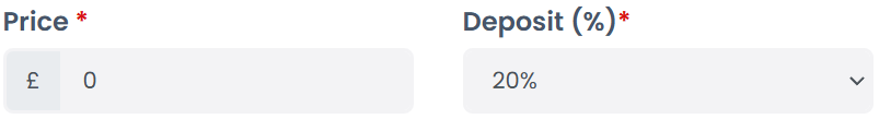 price and deposit example